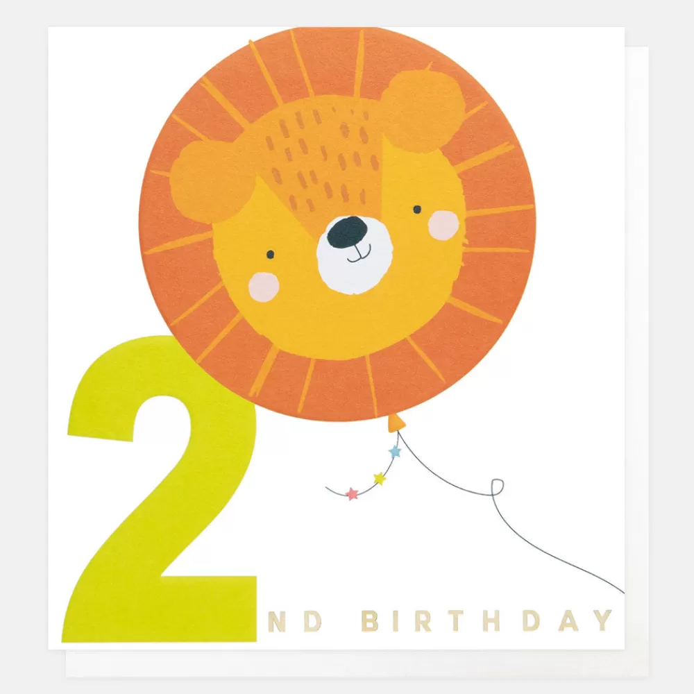 Lion Balloon 2nd Birthday Card>Caroline Gardner Shop