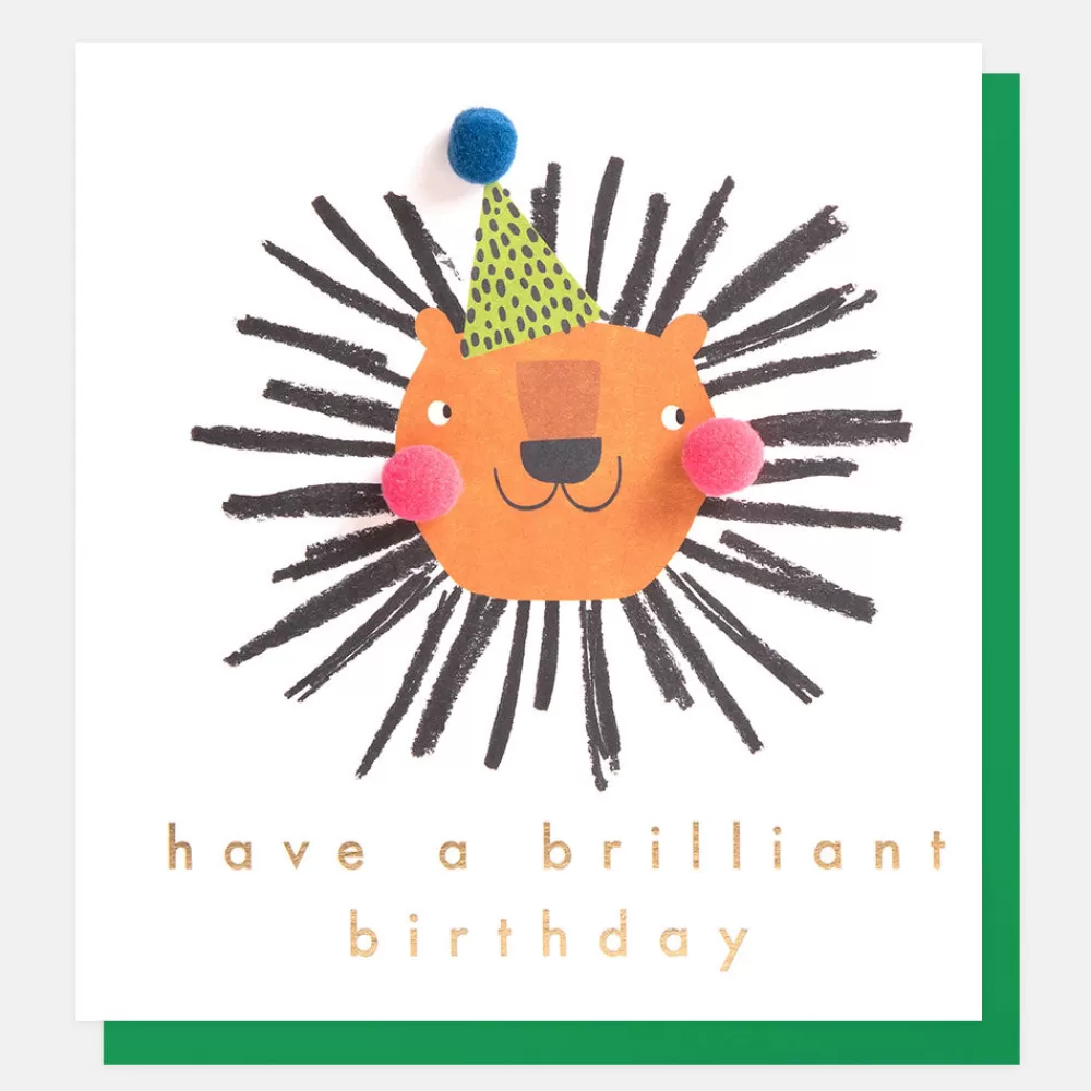 Lion In Party Hat Brilliant Birthday Card>Caroline Gardner Online