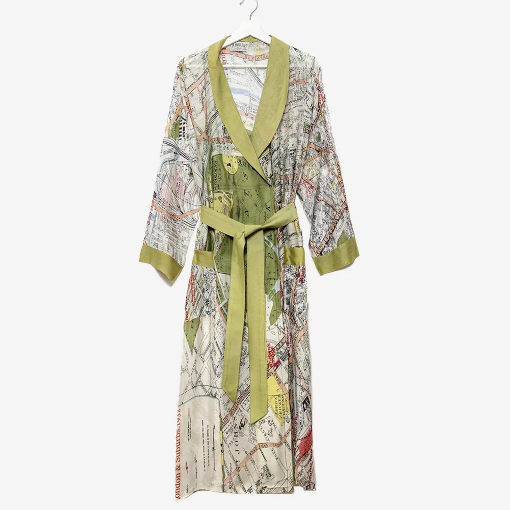 London Map Lightweight Dressing Gown>Caroline Gardner Online