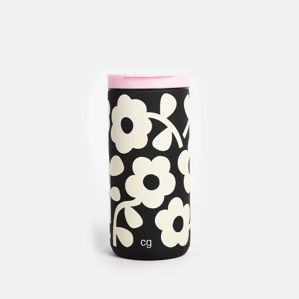 Mono Floral Stainless Steel Travel Mug>Caroline Gardner Outlet