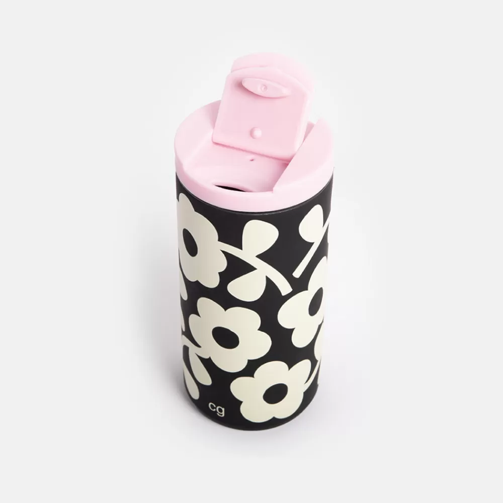 Mono Floral Stainless Steel Travel Mug>Caroline Gardner Outlet