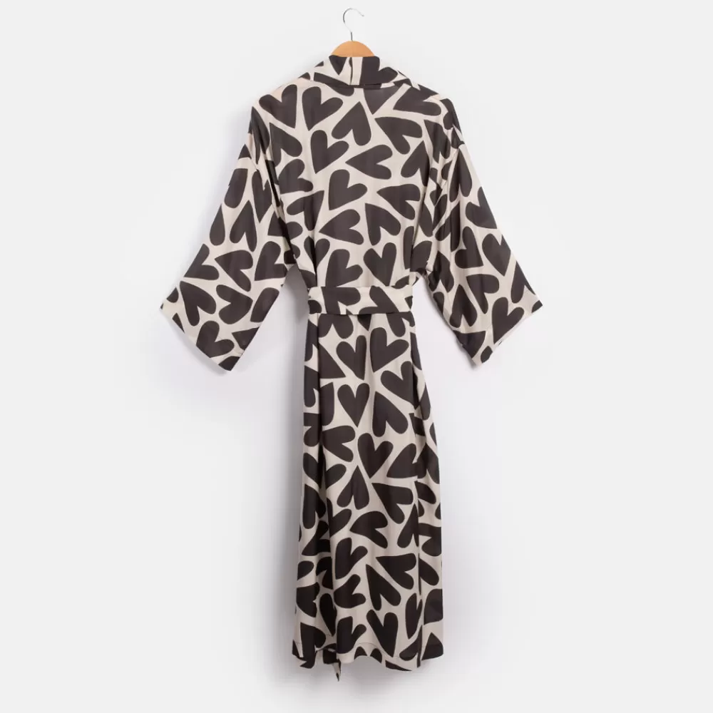 Mono Hearts Dressing Gown>Caroline Gardner Store