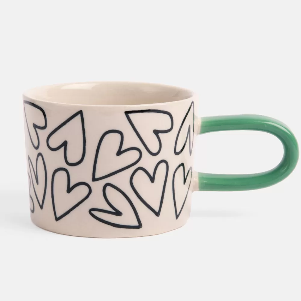 Mono Outline Hearts Mug>Caroline Gardner Hot