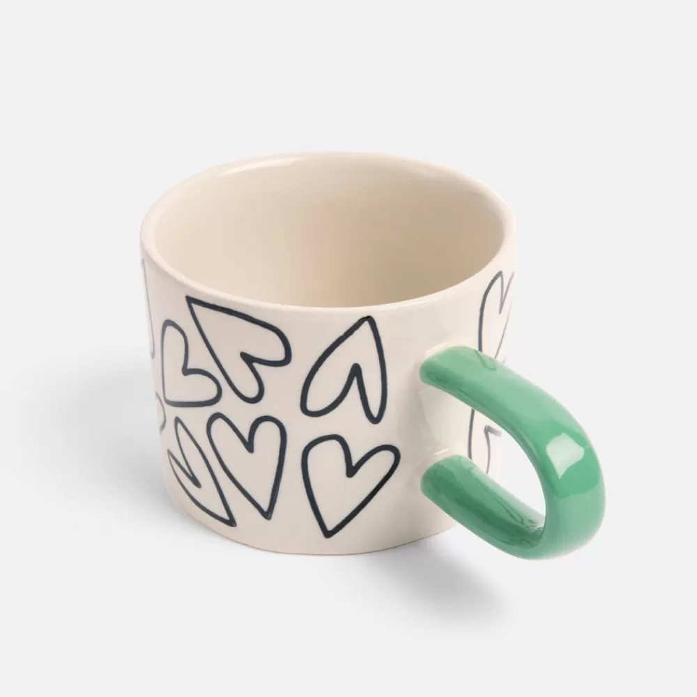 Mono Outline Hearts Mug>Caroline Gardner Hot