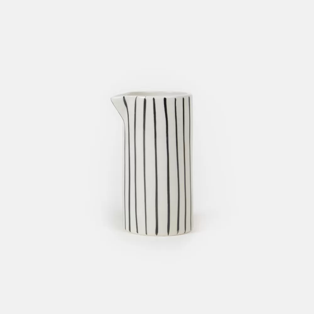 Mono Stripe Hand Painted Stoneware Milk Jug>Caroline Gardner Online