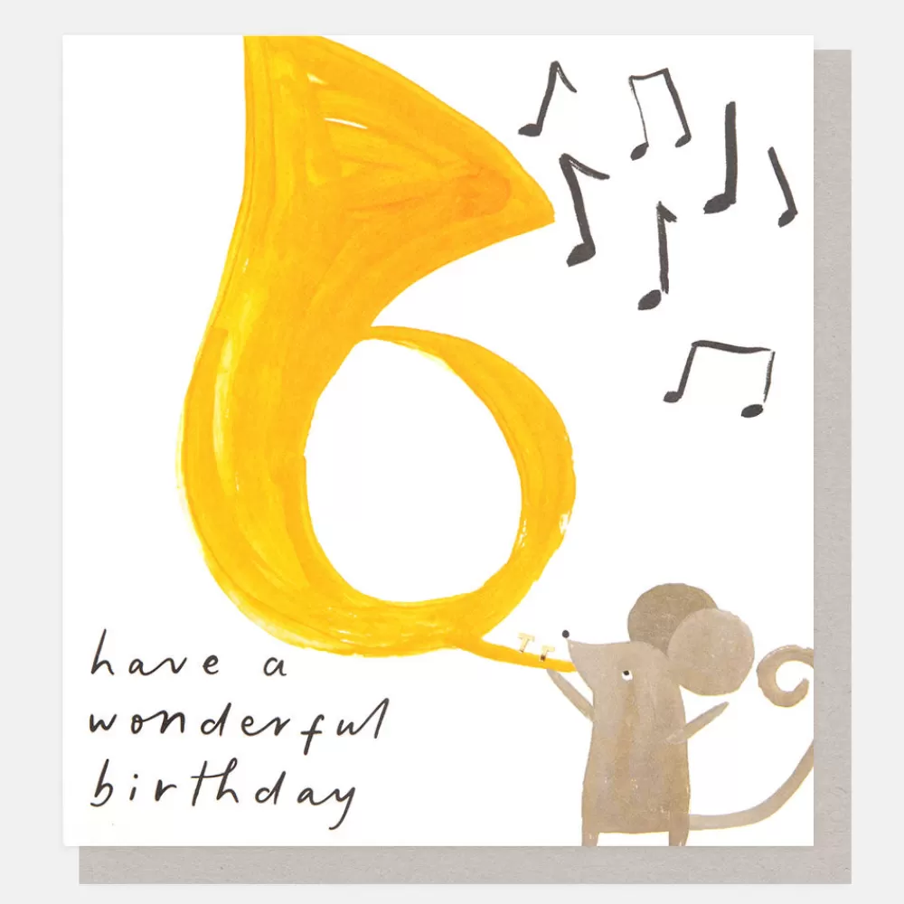 Mouse With French Horn Birthday Card>Caroline Gardner Best Sale