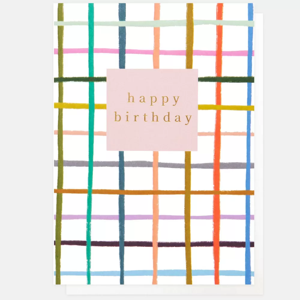 Multi Check Happy Birthday Card>Caroline Gardner Cheap