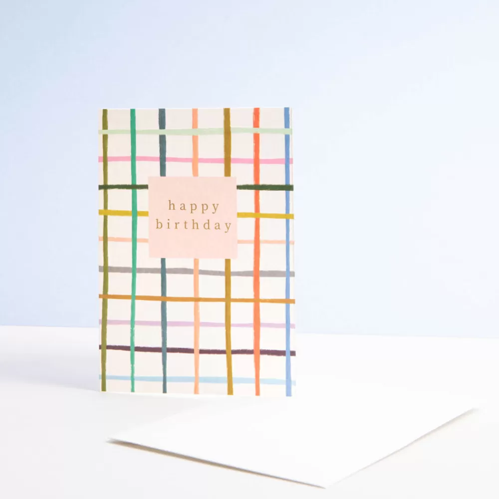 Multi Check Happy Birthday Card>Caroline Gardner Cheap