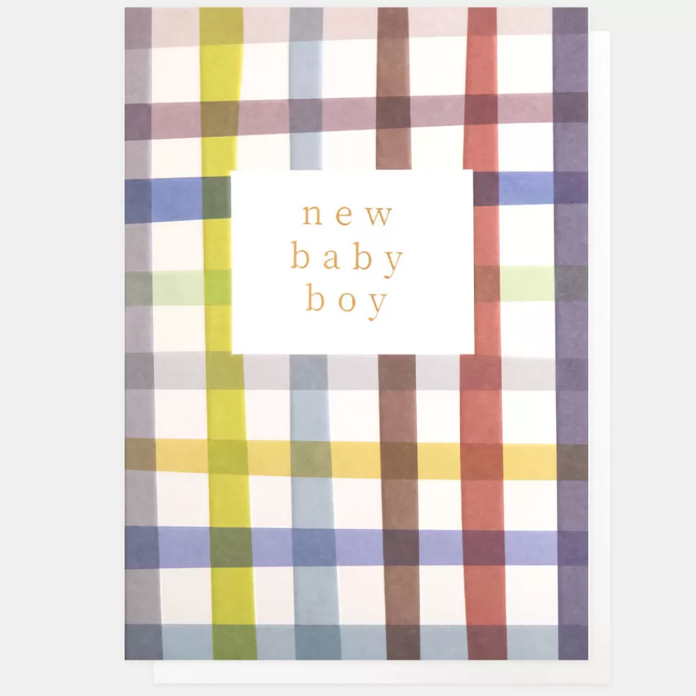 Multi Check New Baby Boy Card>Caroline Gardner Cheap