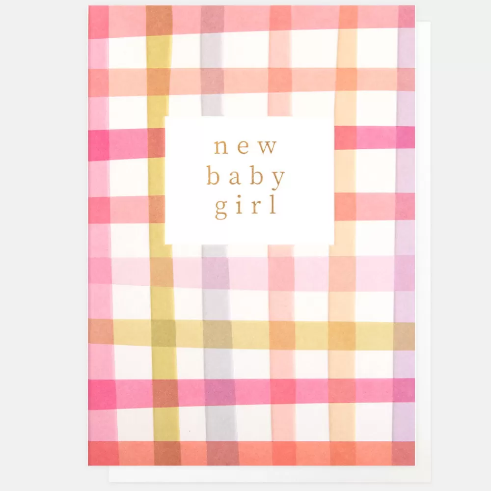 Multi Check New Baby Girl Card>Caroline Gardner Online