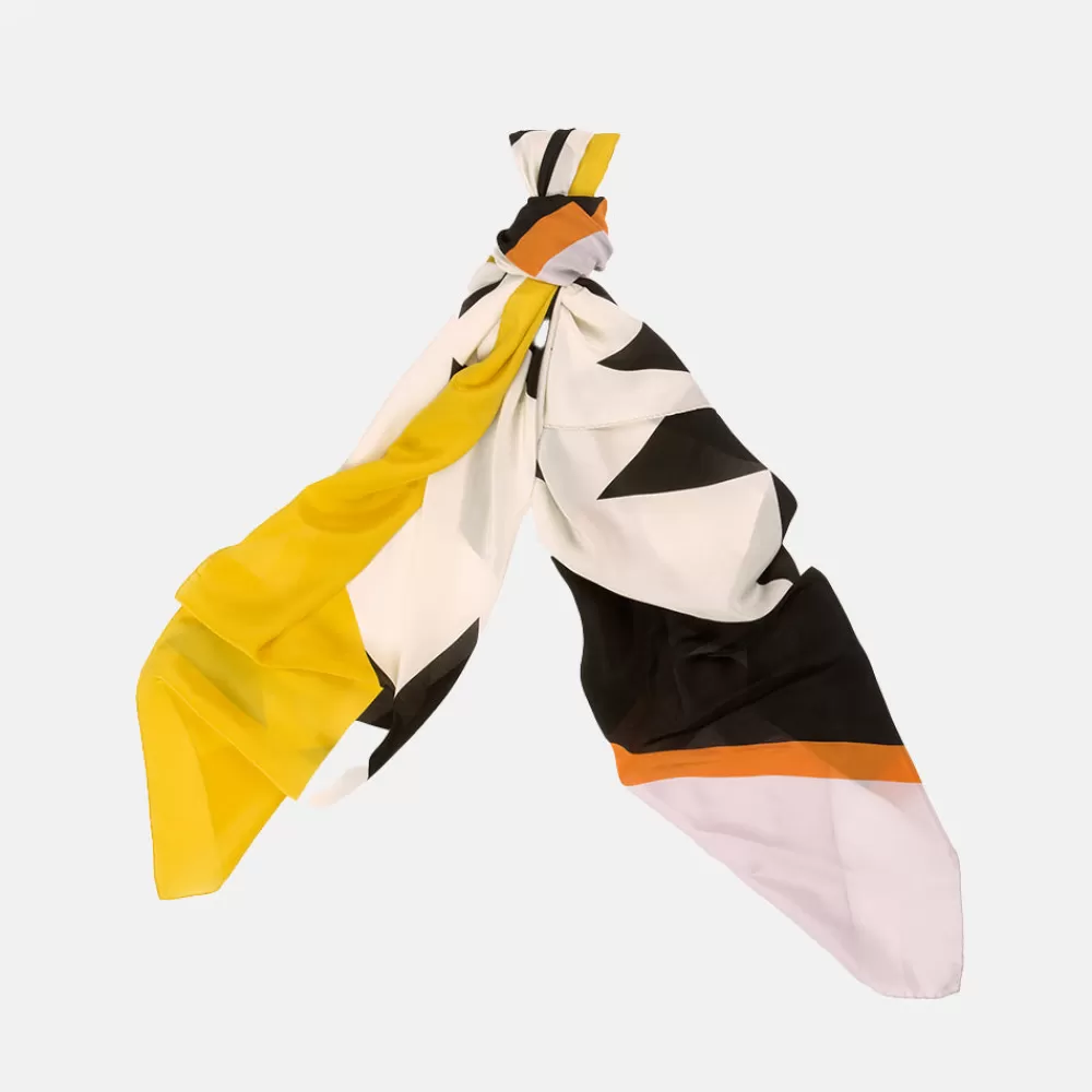 Multi Geometric Square Silk Scarf>Caroline Gardner Discount