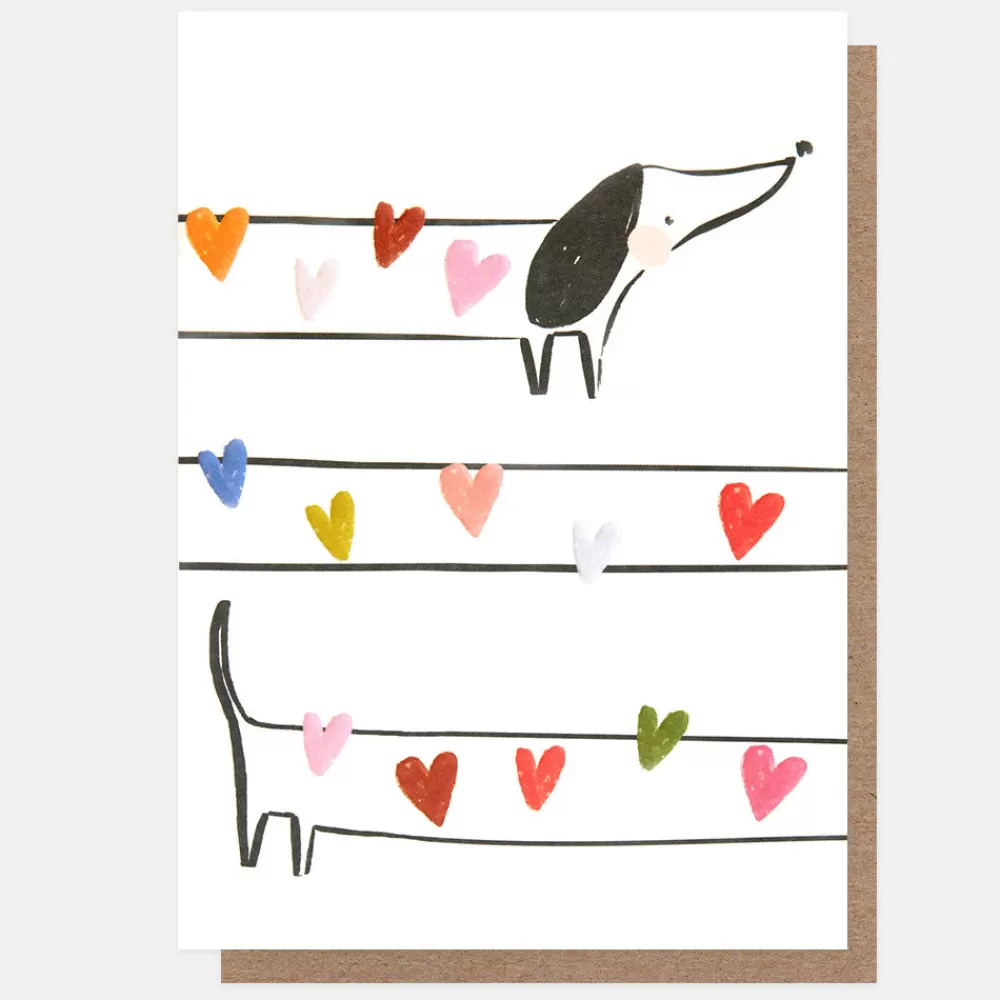 Multi Hearts Sausage Dog Everyday Card>Caroline Gardner Discount