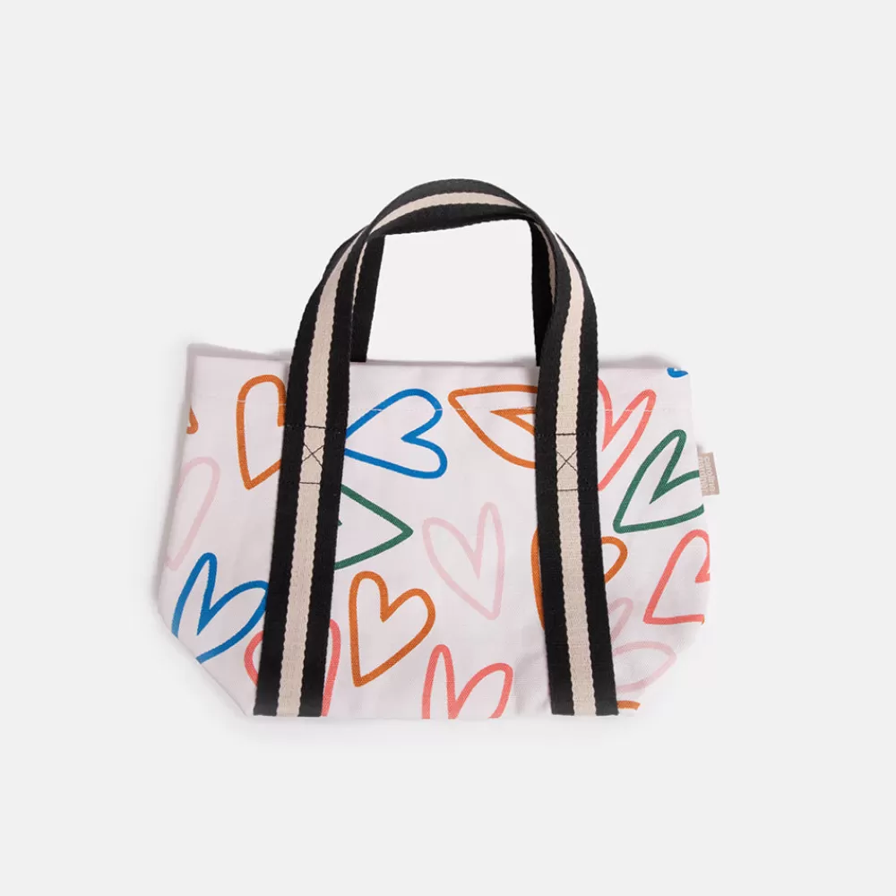 Multi Outline Heart Small Tote Lunch Bag>Caroline Gardner Outlet