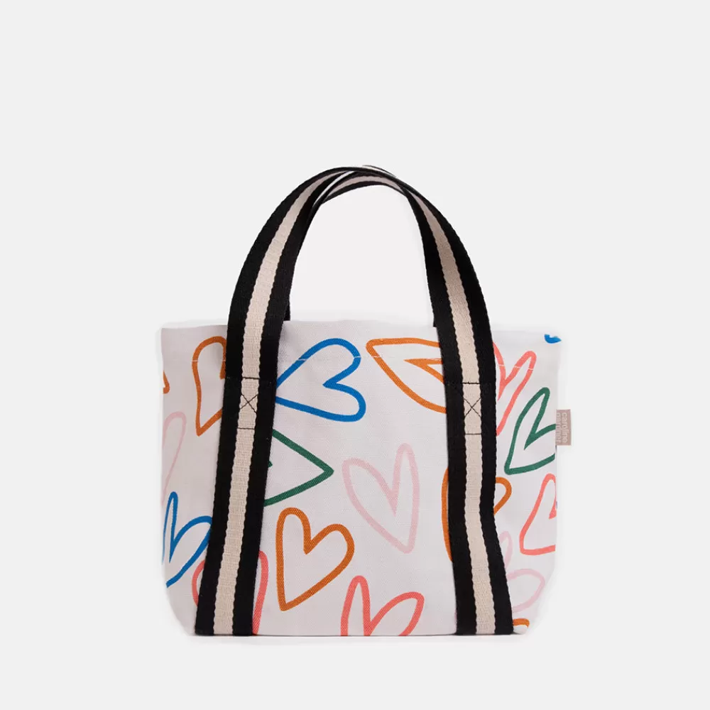 Multi Outline Heart Small Tote Lunch Bag>Caroline Gardner Outlet