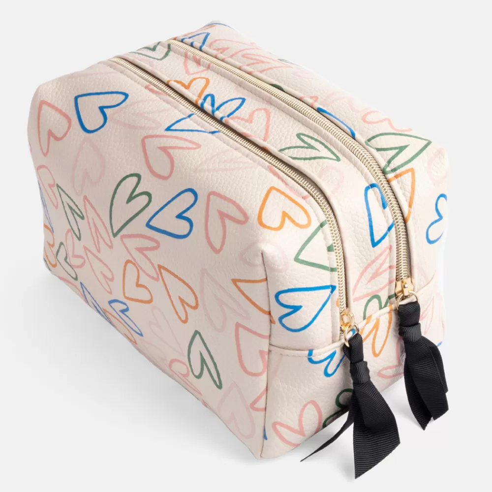 Multi Outline Hearts Large Travel Wash Bag>Caroline Gardner Best Sale