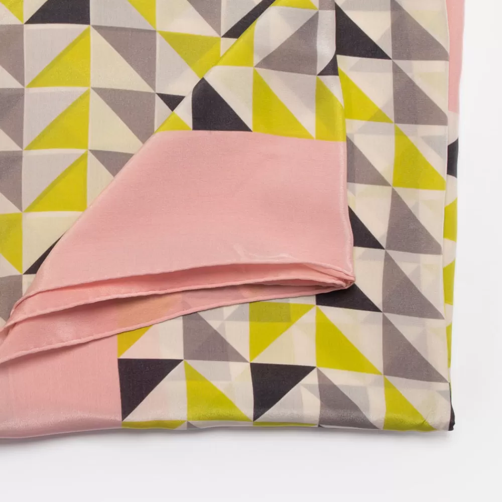 Multi Small Triangles Silk Scarf>Caroline Gardner Store