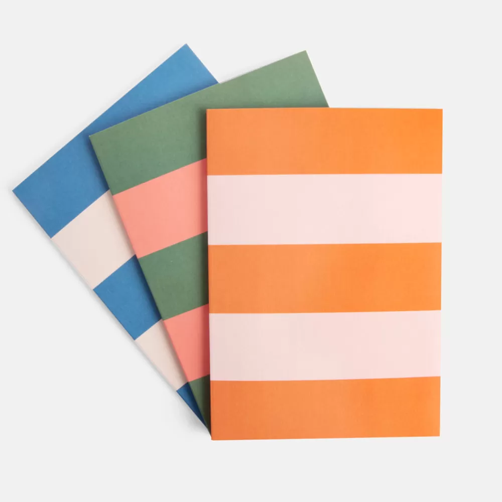 Multi Stripe Set Of 3 Soft Cover Notebooks>Caroline Gardner Sale