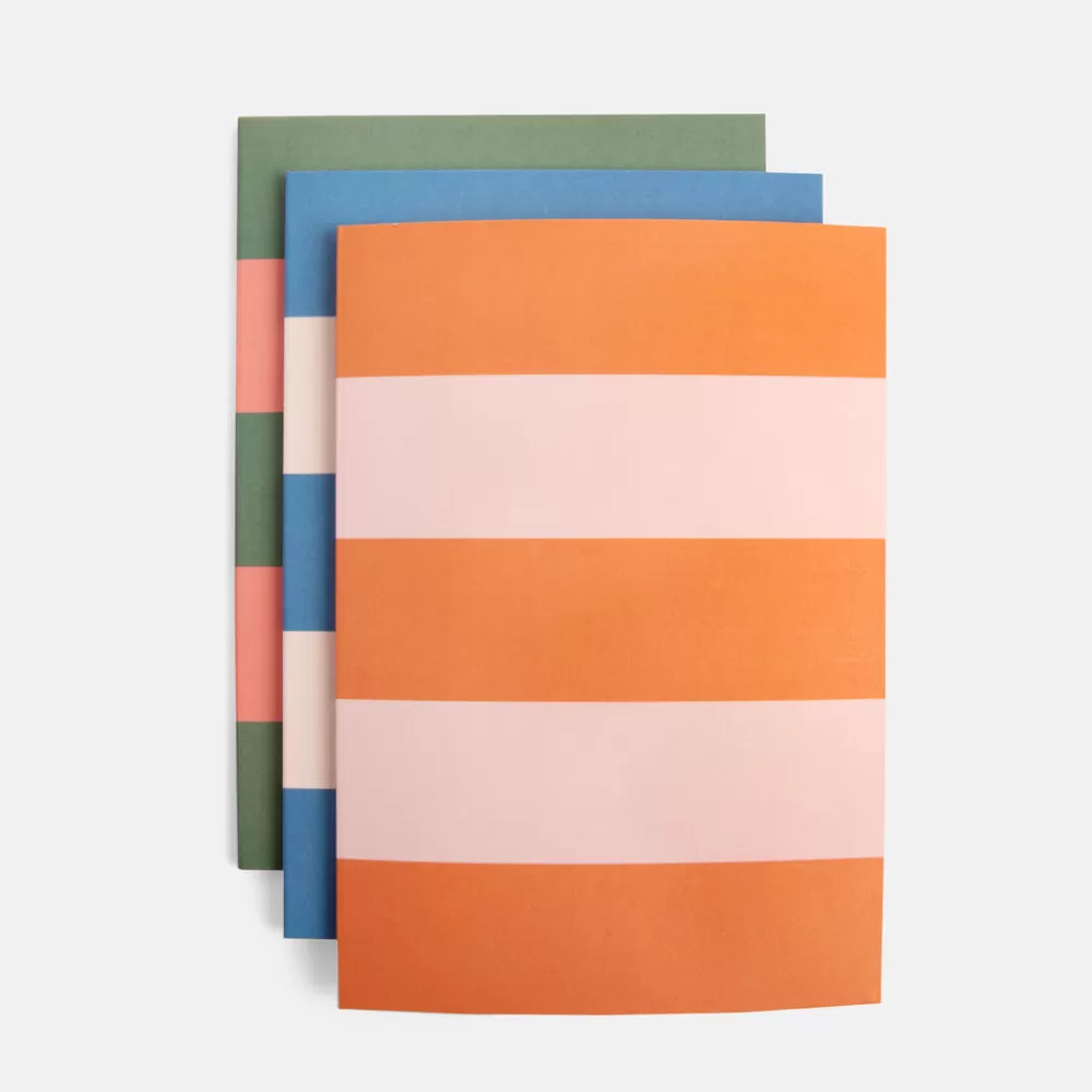 Multi Stripe Set Of 3 Soft Cover Notebooks>Caroline Gardner Sale