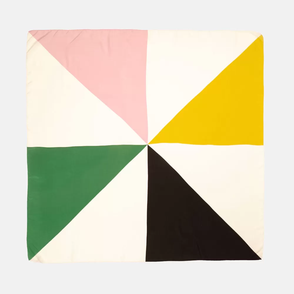 Multi Triangle Silk Scarf>Caroline Gardner Clearance