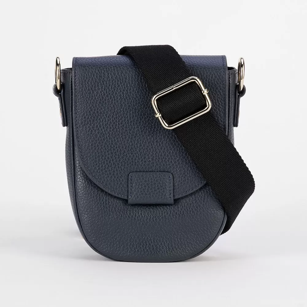 Navy Leather Flap Small Saddle Bag>Caroline Gardner Hot