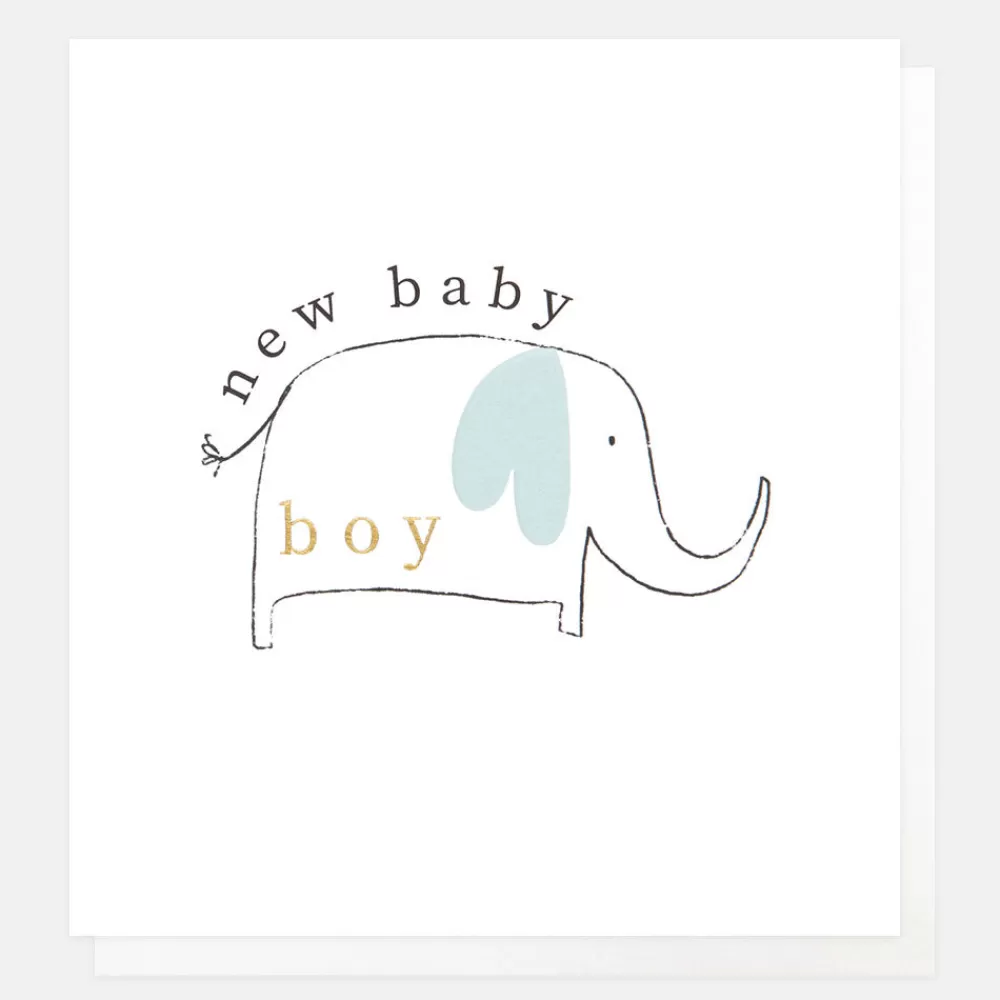 New Baby Boy Blue Elephant Card>Caroline Gardner Cheap