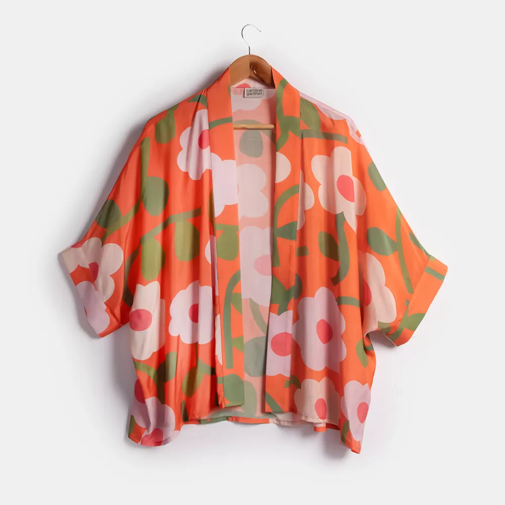 Orange Bloom Short Kimono>Caroline Gardner Online