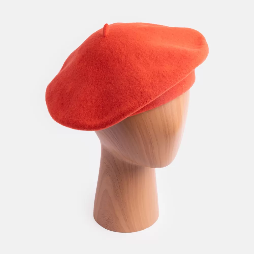 Orange Pure Merino Classic Beret>Caroline Gardner Best