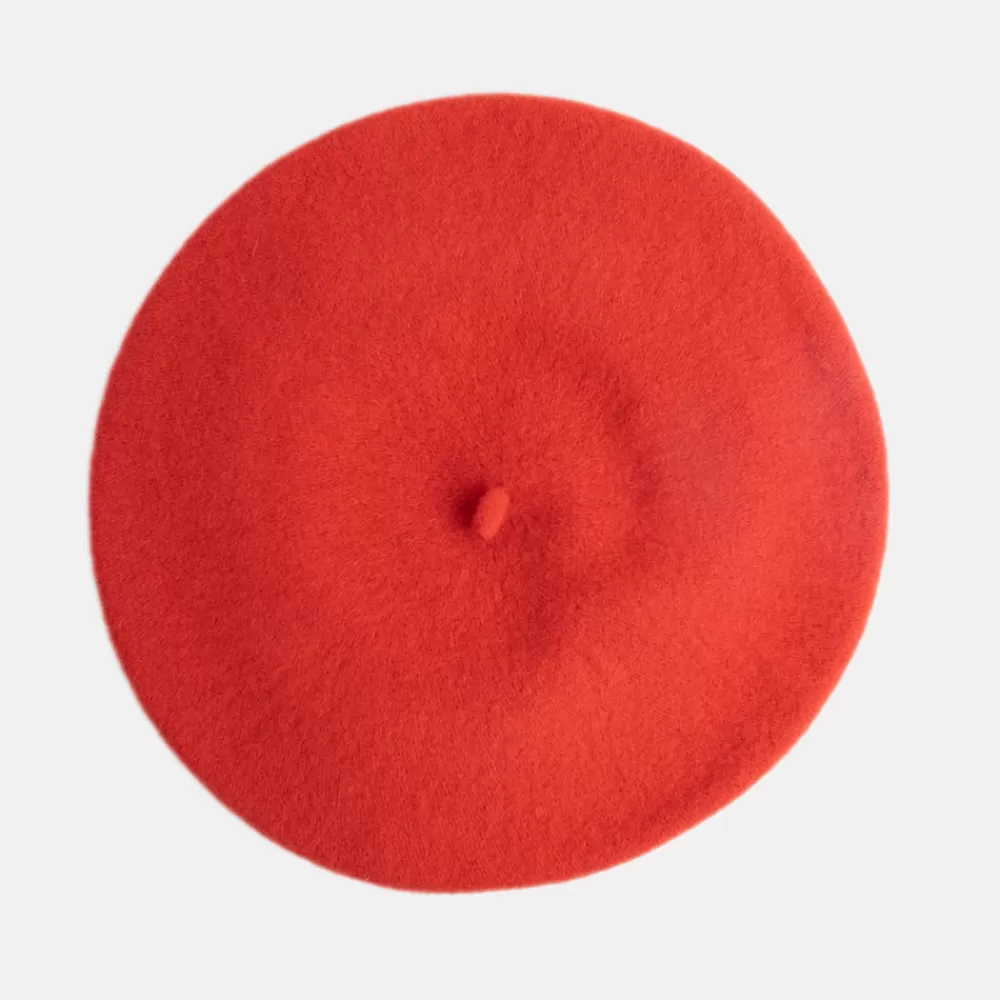 Orange Pure Merino Classic Beret>Caroline Gardner Best