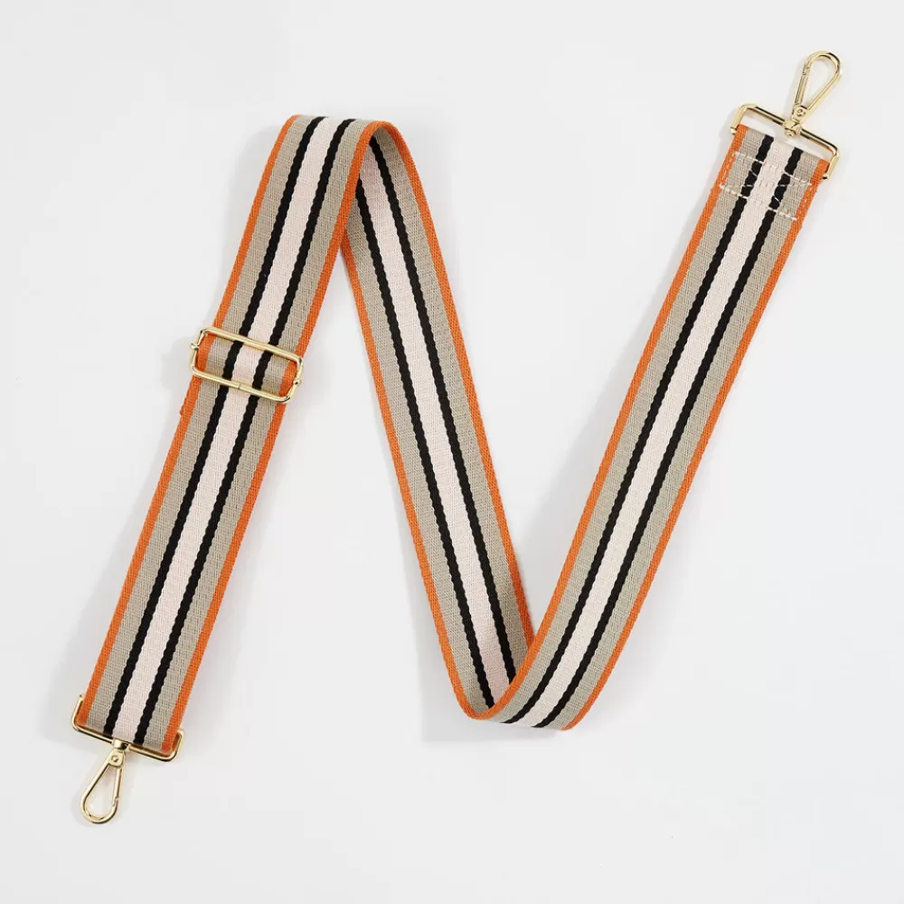 Orange/Cream/Black Wide Webbing Handbag Strap>Caroline Gardner Store