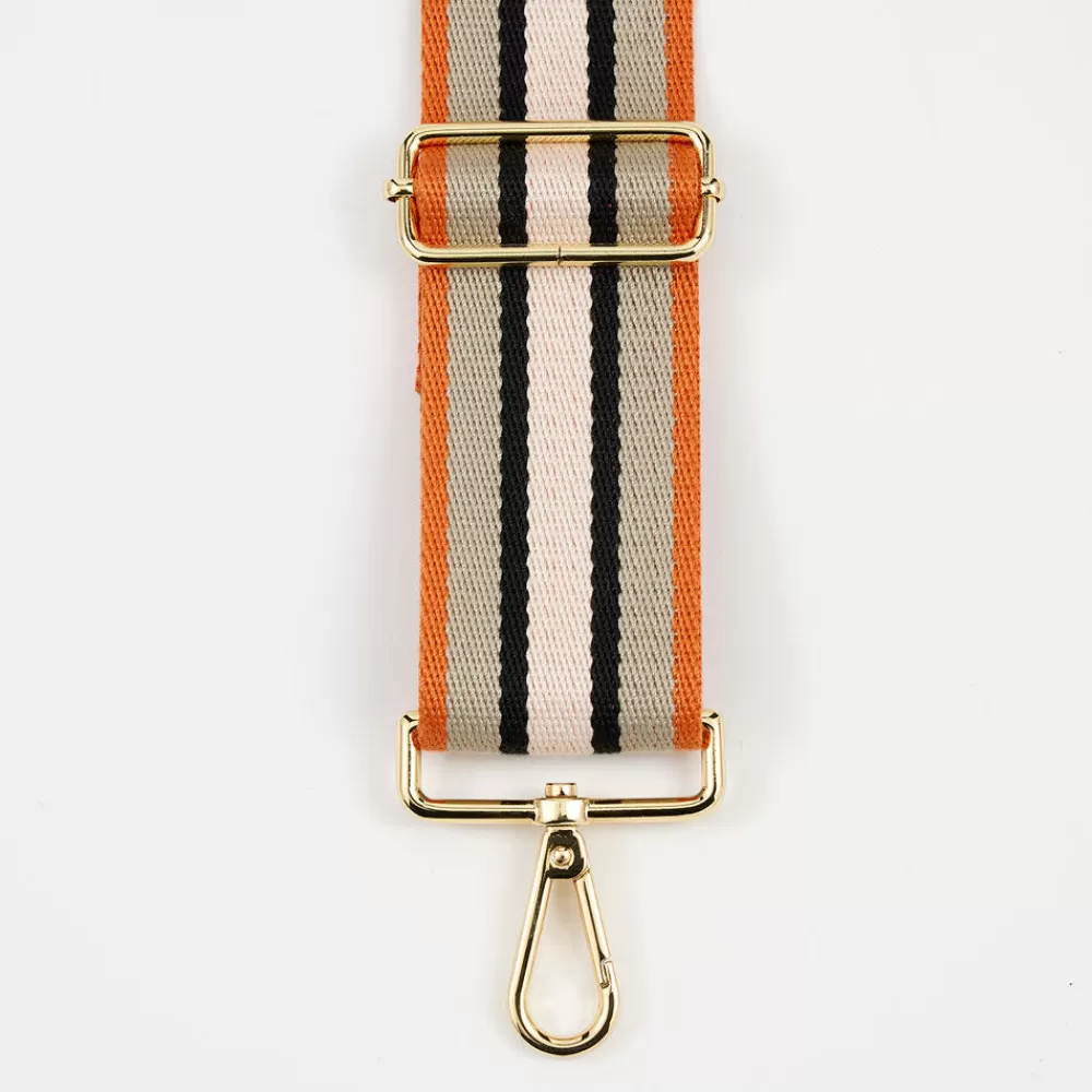 Orange/Cream/Black Wide Webbing Handbag Strap>Caroline Gardner Store