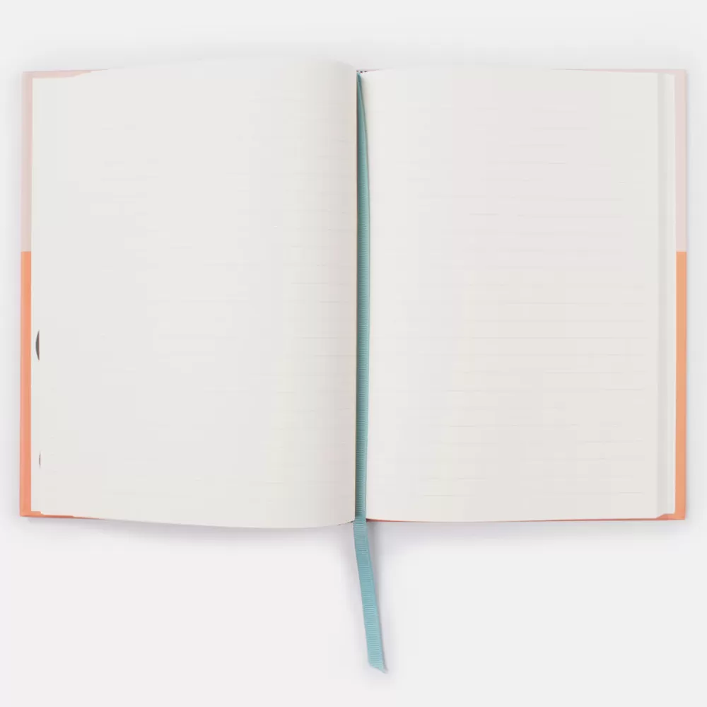 Orange/Pale Pink Slim Hardback Notebook>Caroline Gardner Store