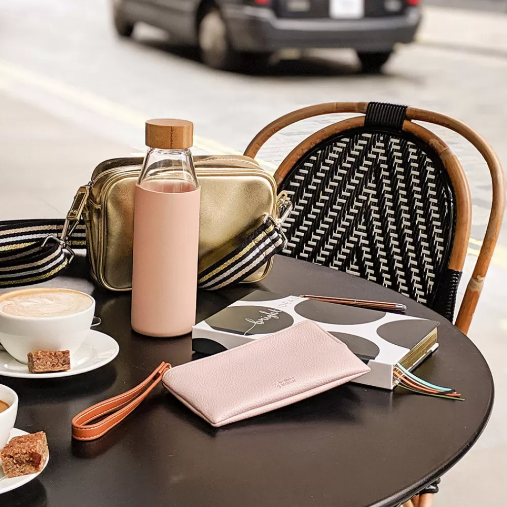 Pale Pink Glass Water Bottle>Caroline Gardner Outlet