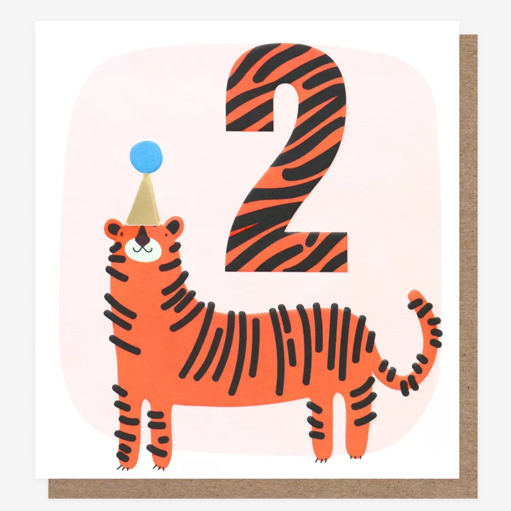 Party Tiger 2nd Birthday Card>Caroline Gardner Shop