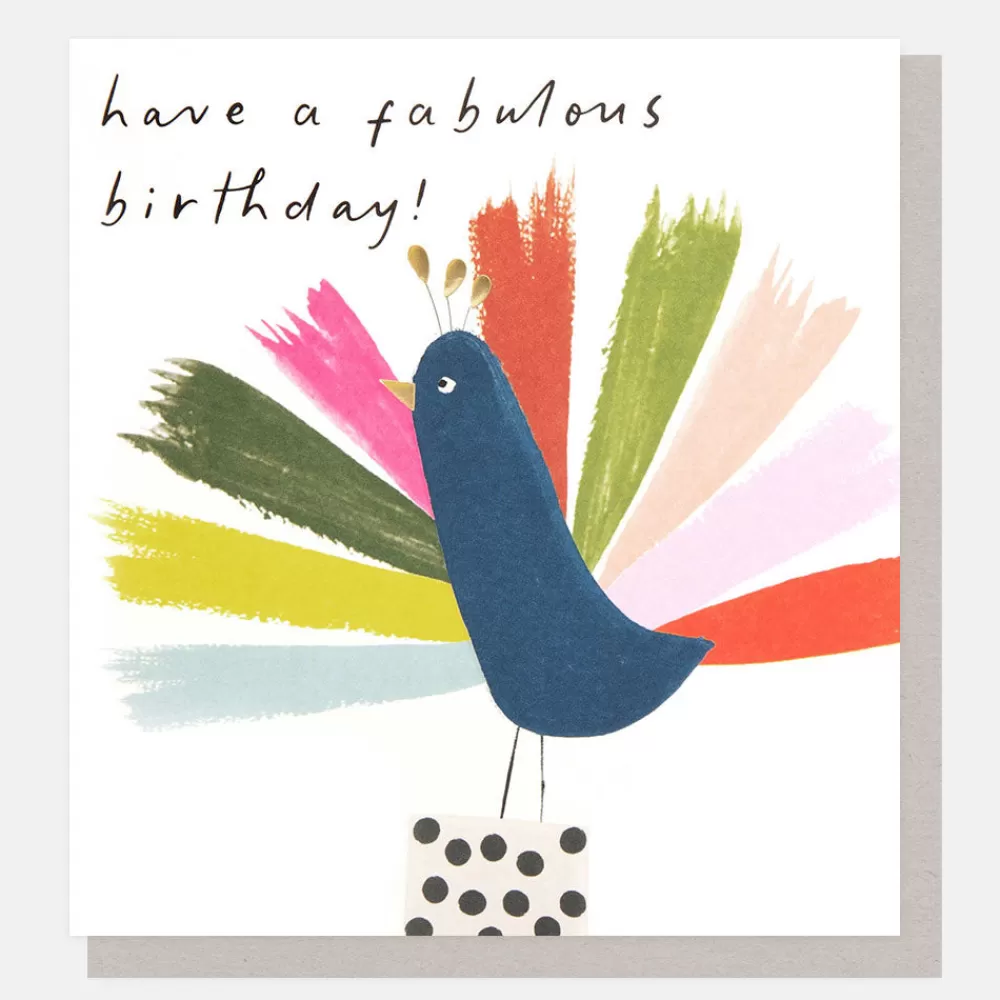 Peacock Fabulous Birthday Card>Caroline Gardner Flash Sale