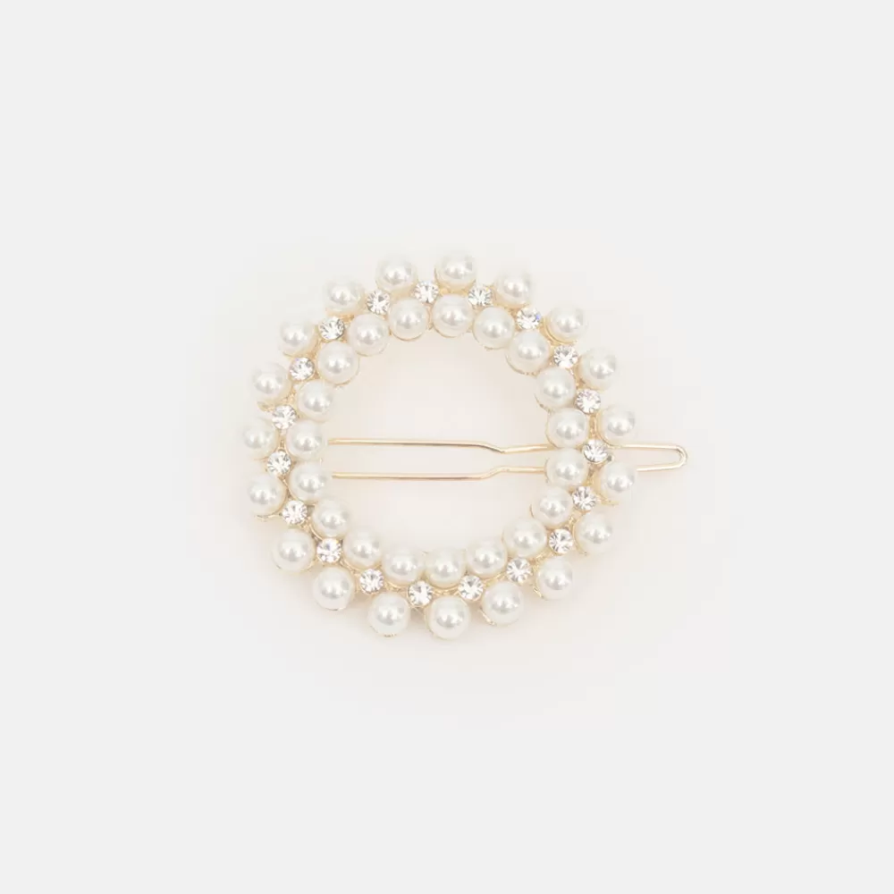 Pearl Crystal Hair Grip>Caroline Gardner Store