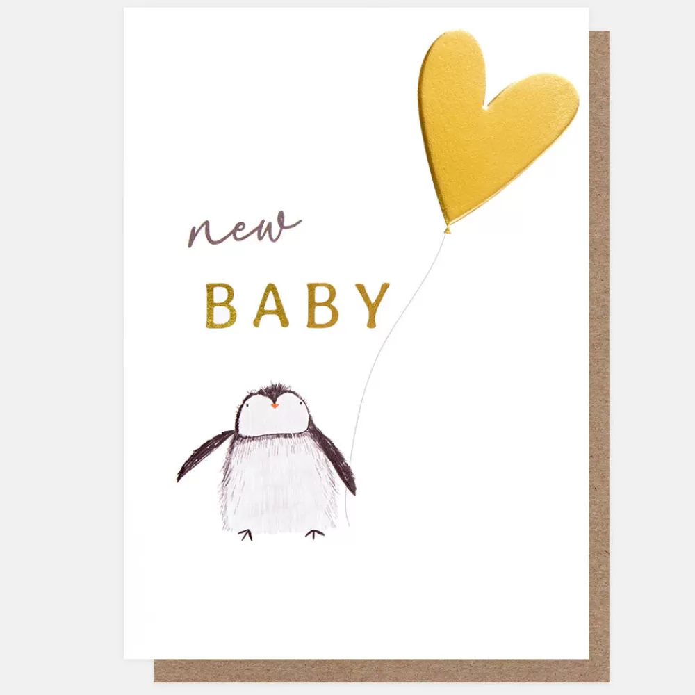 Penguin & Heart Balloon New Baby Card>Caroline Gardner Hot