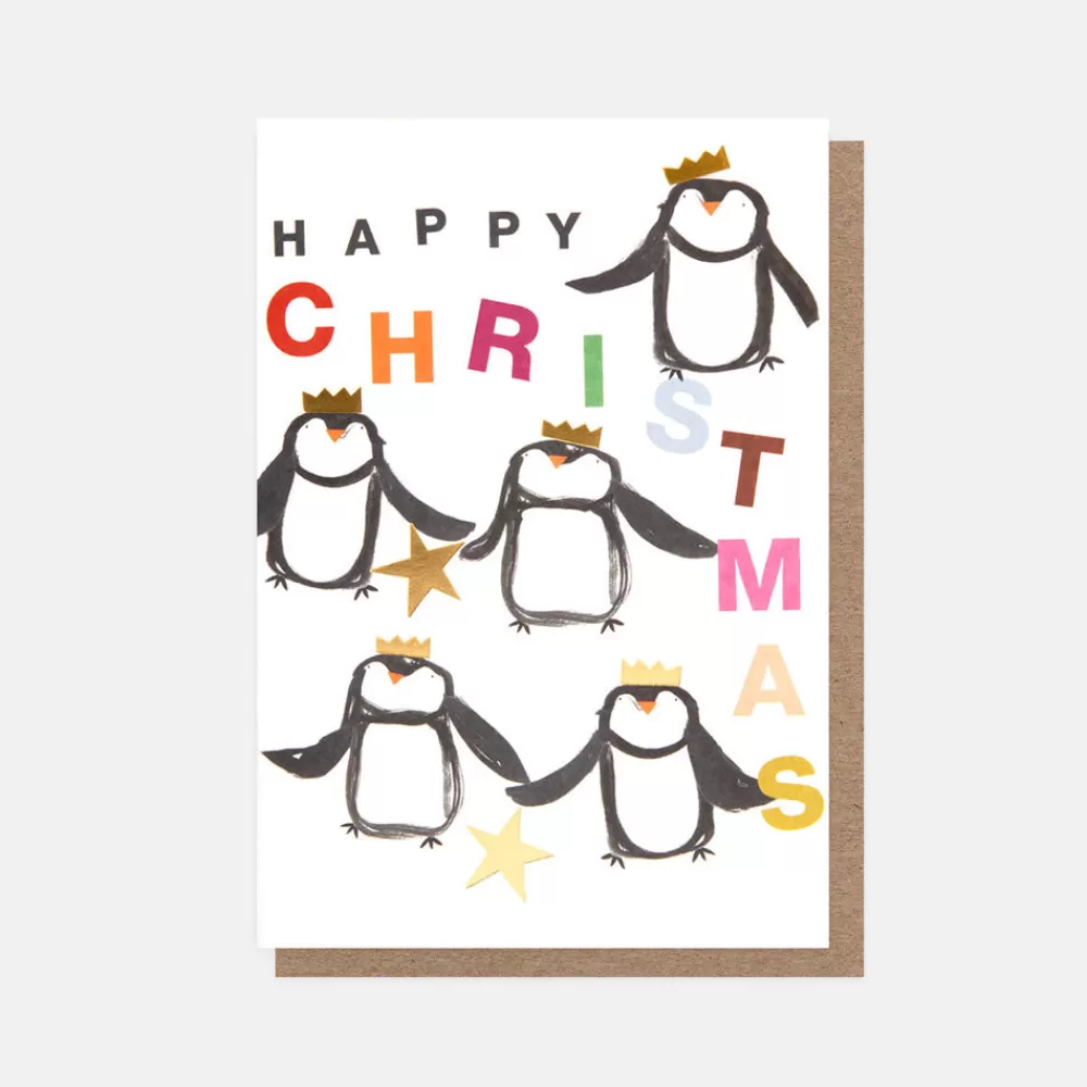 Penguins & Stars Small Christmas Card Pack of 10>Caroline Gardner Outlet