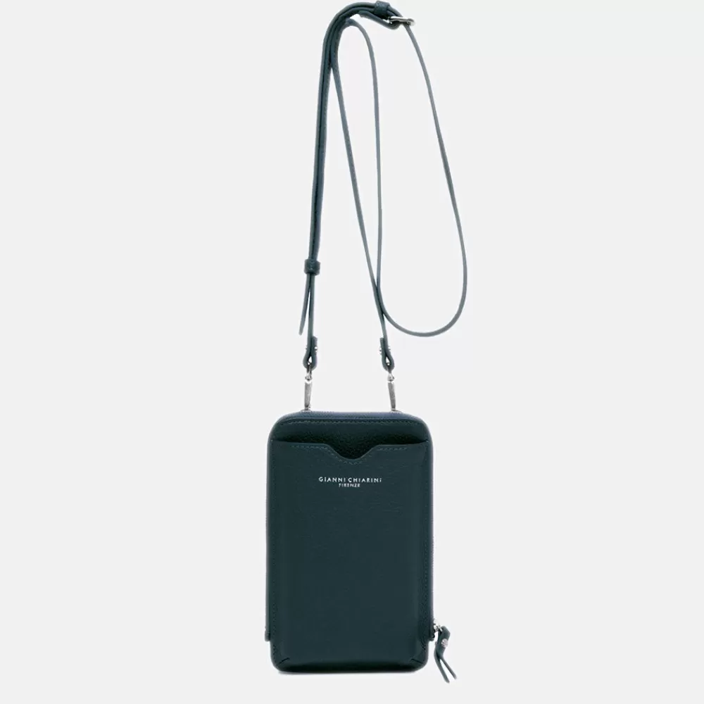 Petrol Blue Leather Dollaro Phone Bag>Caroline Gardner Cheap