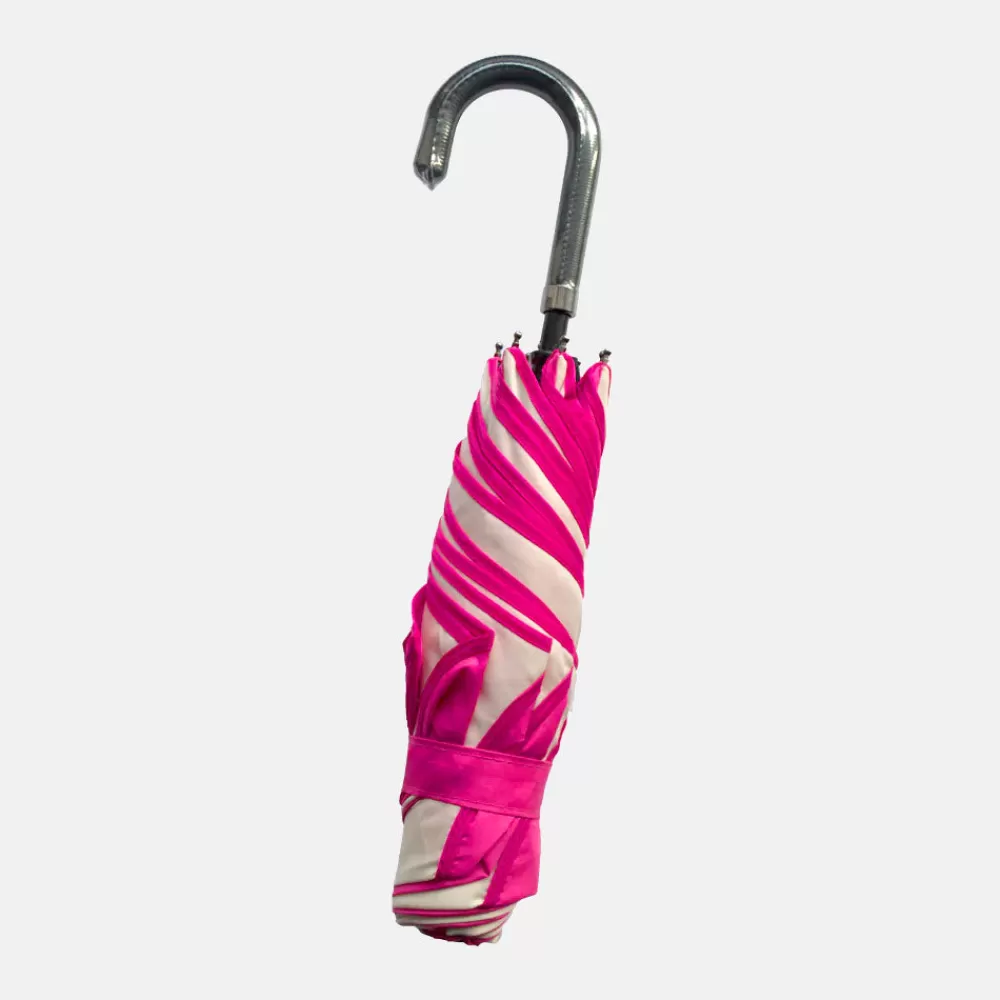 Pink & Cream Swirl Folding Umbrella>Caroline Gardner Shop