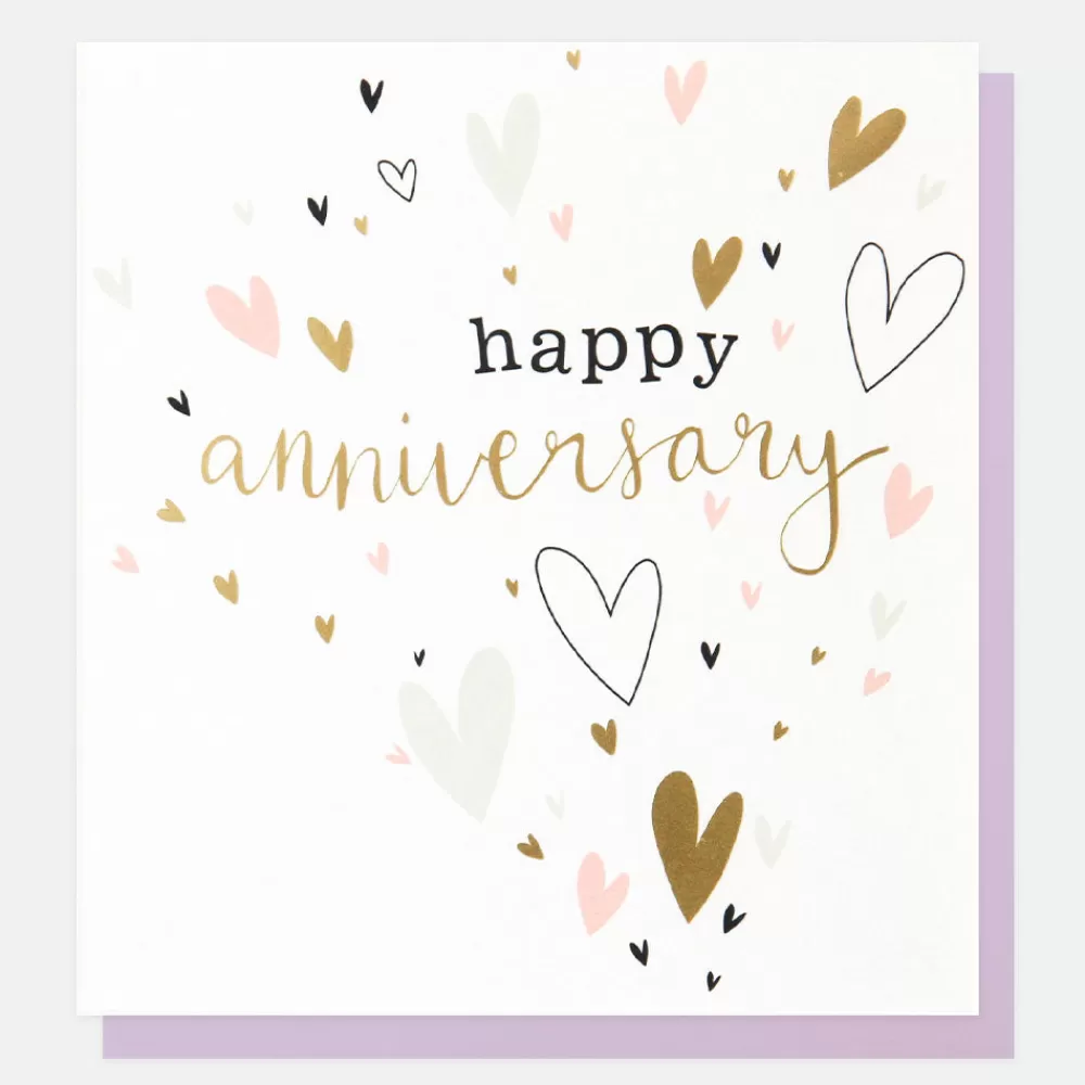 Pink & Gold Hearts Anniversary Card>Caroline Gardner Hot