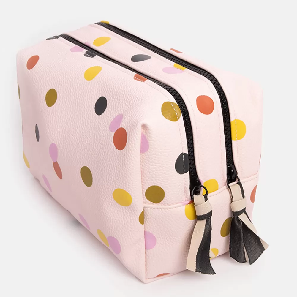 Pink Dotty Large Travel Wash Bag>Caroline Gardner Online