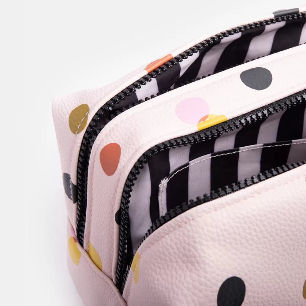 Pink Dotty Large Travel Wash Bag>Caroline Gardner Online