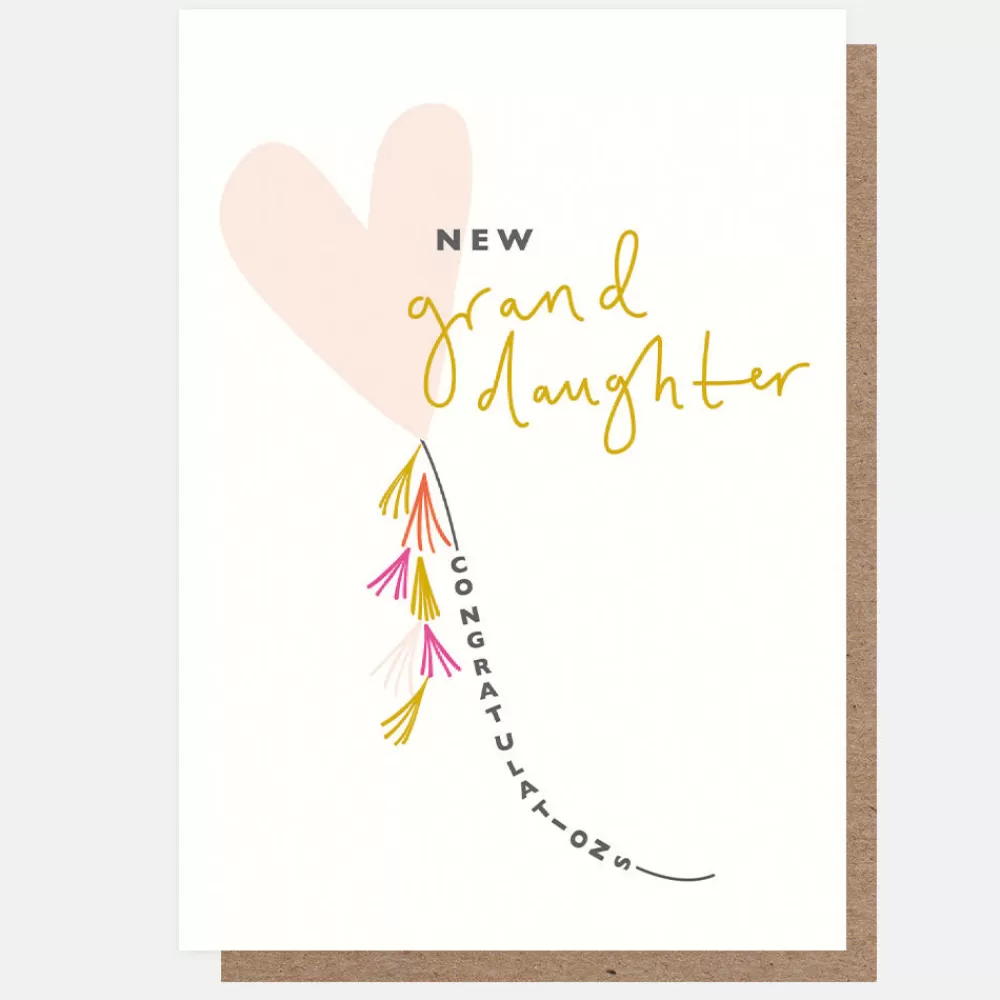 Pink Heart Balloon New Granddaughter Baby Card>Caroline Gardner Sale