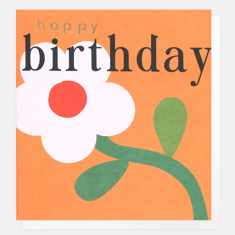 Pink On Orange Birthday Card>Caroline Gardner Best