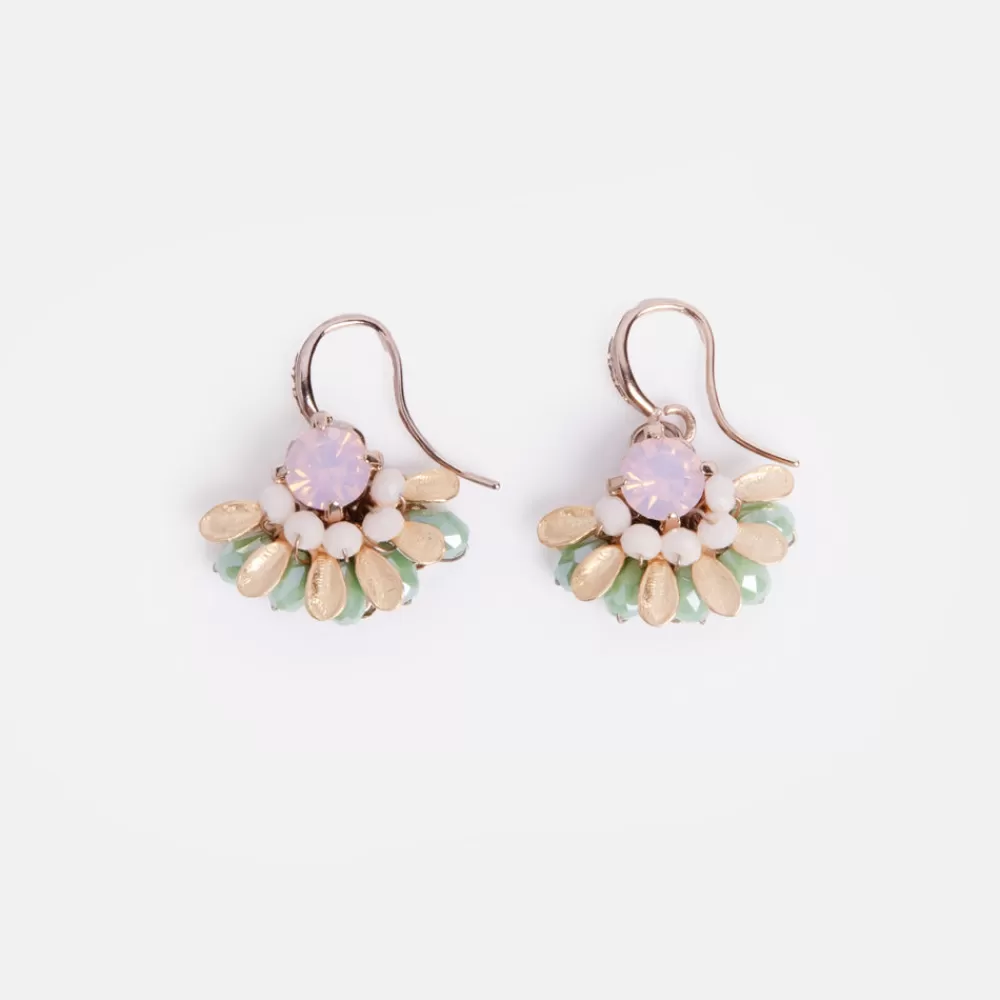 Pink Opal Flower Earrings>Caroline Gardner New