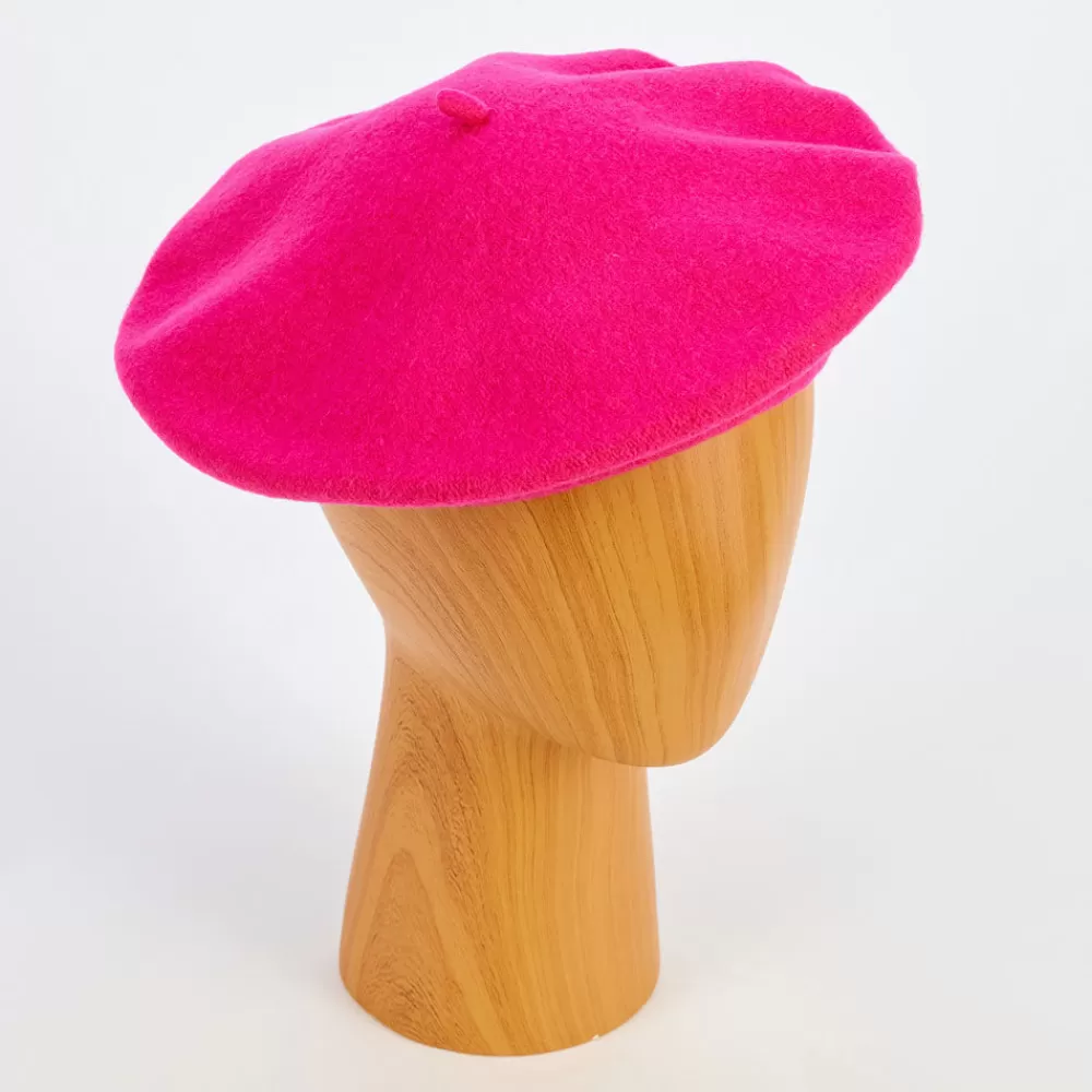 Pink Pure Merino Classic Beret>Caroline Gardner Shop