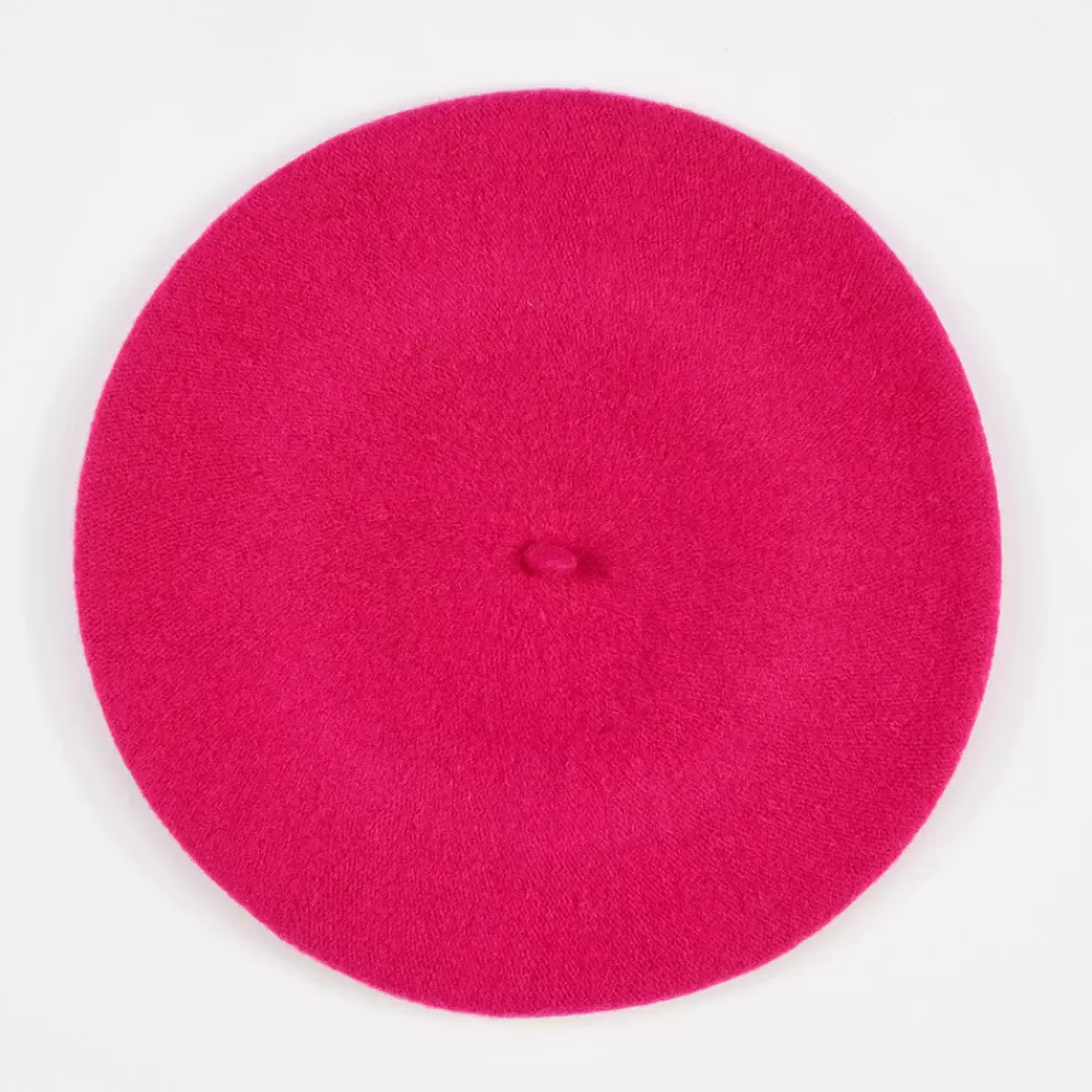 Pink Pure Merino Classic Beret>Caroline Gardner Shop