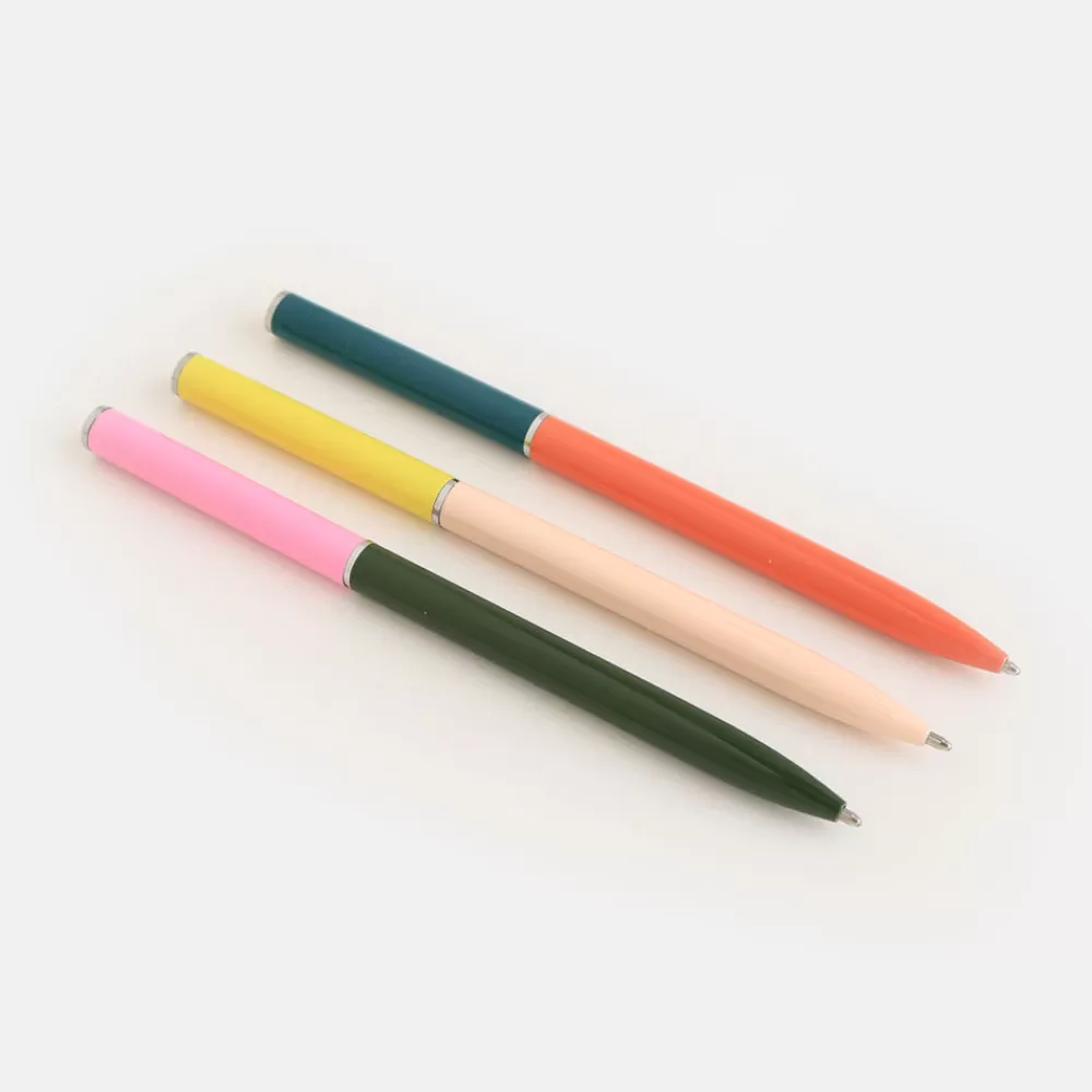 Pink/Yellow/Orange Pen Set Of 3>Caroline Gardner Store