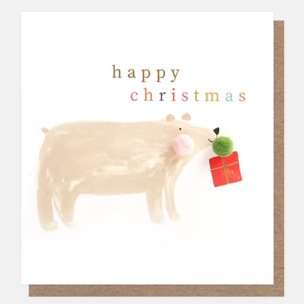 Polar Bear Mini Poms Christmas Card>Caroline Gardner Sale