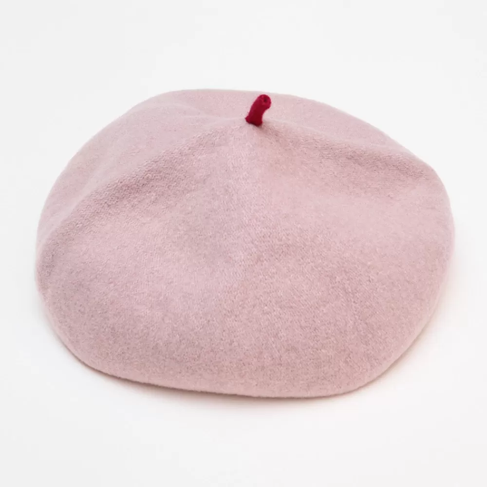 Powder Pink Pure Merino Roll Up Beret>Caroline Gardner Cheap